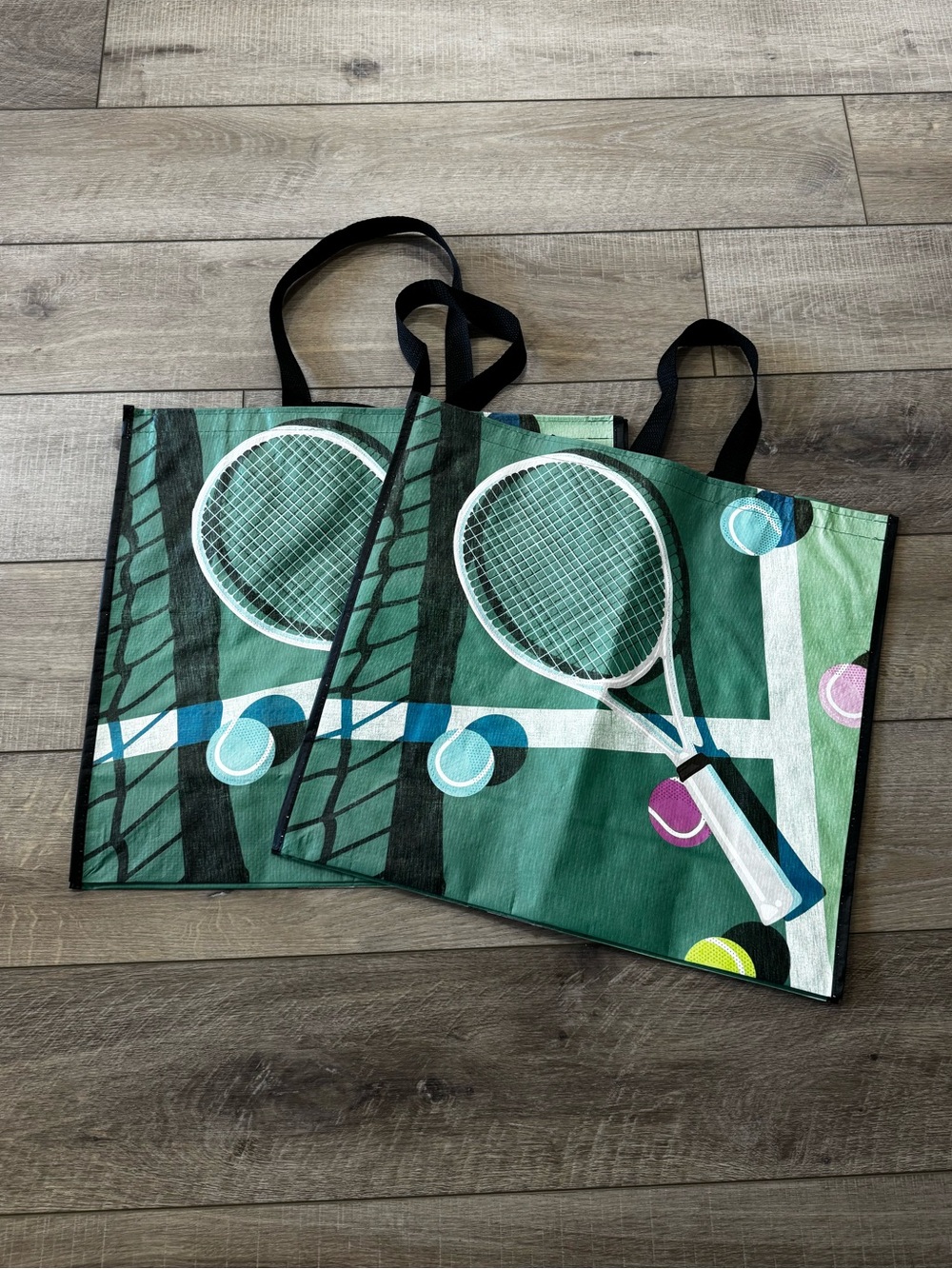 Homegoods TJMaxx Marshalls Viral Tennis Reusable Shopper Tote Bags Set of 2 NWOT